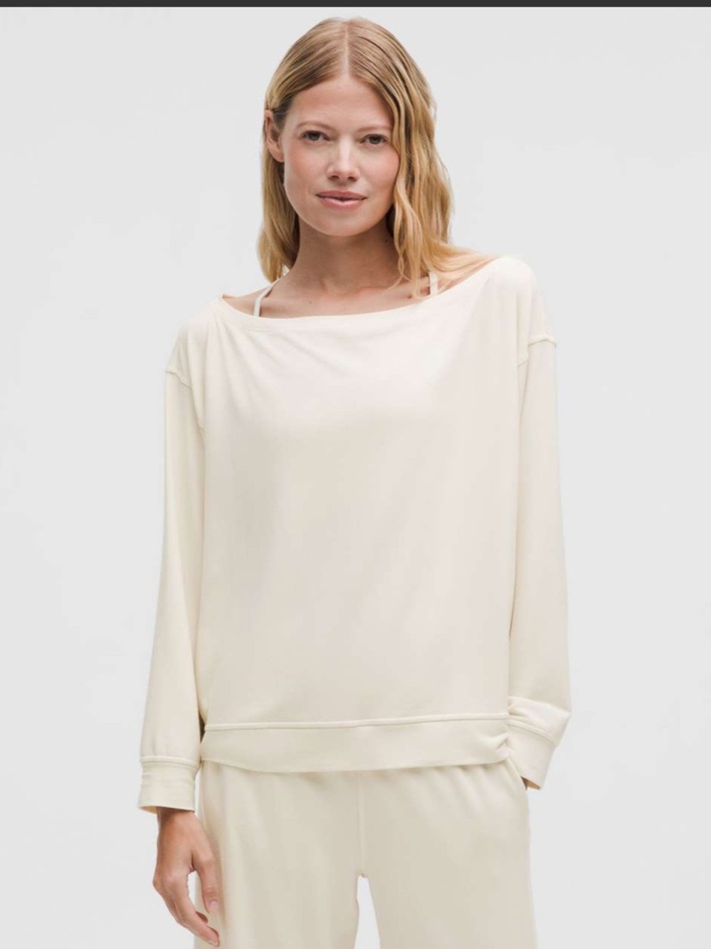 Lululemon BeCalm Oversized Boatneck Long-Sleeve Light Ivory size medium new!